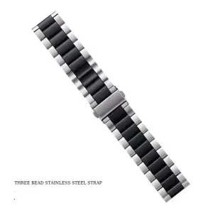 Three Bead Stainless Steel Watch Strap for Smartwatch & Apple Watch (20mm–49mm)
