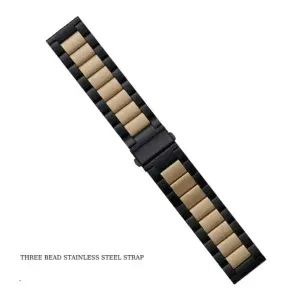 Three Bead Stainless Steel Watch Strap for Smartwatch & Apple Watch (20mm–49mm)