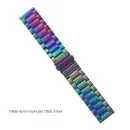 Three Bead Stainless Steel Watch Strap for Smartwatch & Apple Watch (20mm–49mm) - Rainbow