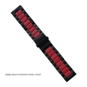 Three Bead Stainless Steel Watch Strap for Smartwatch & Apple Watch (20mm–49mm)