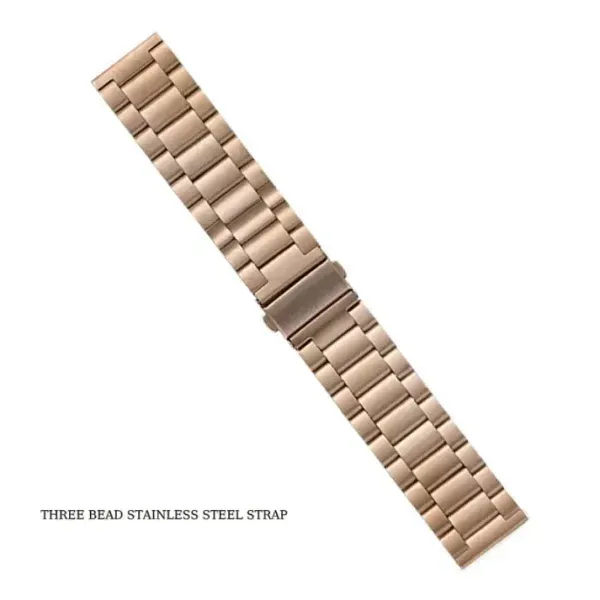 Three Bead Stainless Steel Watch Strap for Smartwatch & Apple Watch (20mm–49mm)