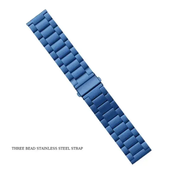 Three Bead Stainless Steel Watch Strap for Smartwatch & Apple Watch (20mm–49mm)