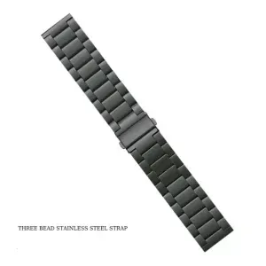 Three Bead Stainless Steel Watch Strap for Smartwatch & Apple Watch (20mm–49mm)