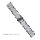 Three Bead Stainless Steel Watch Strap for Smartwatch & Apple Watch (20mm–49mm) - Silver–White