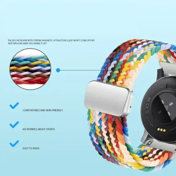 Braided Nylon Magnetic Loop Strap for Smartwatch (20mm–49mm) – Soft, Secure & Skin-Friendly