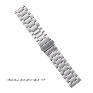 Three Bead Stainless Steel Watch Strap for Smartwatch & Apple Watch (20mm–49mm)
