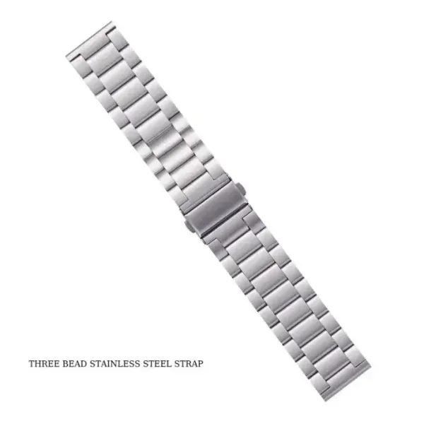 Three Bead Stainless Steel Watch Strap for Smartwatch & Apple Watch (20mm–49mm)
