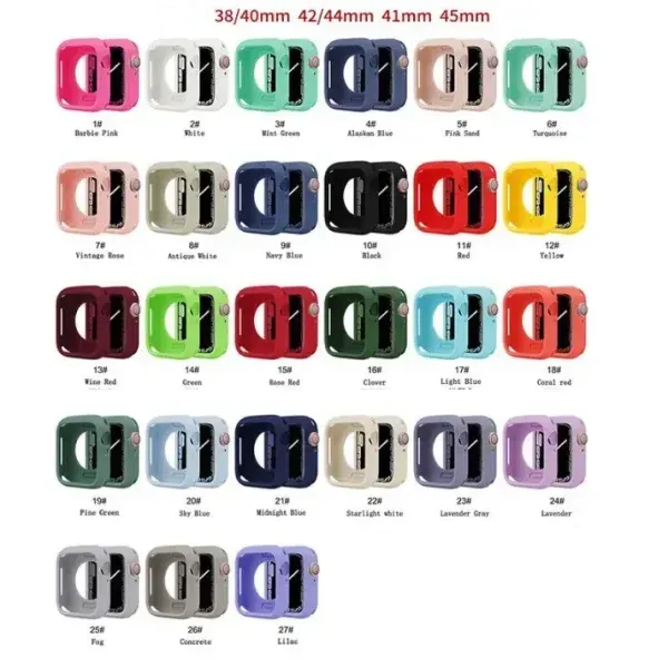 Premium Shockproof Silicone Case for Apple Watch – Full Protection with Stylish Color Options