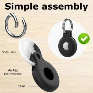 Appdroid Silicone AirTag Keychain Holder with Snap Hook – Lightweight Protective Case for Apple AirTag
