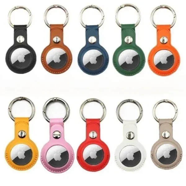 PU AirTag keychain case for keys bags and pets