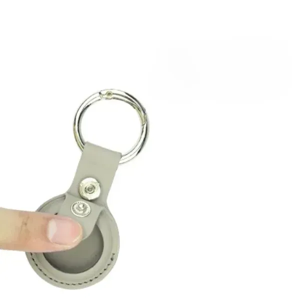 Appdroid PU Leather AirTag Keychain Holder with Snap Button – Protective Case for Apple AirTag, Keys, Bags & Pets