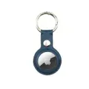 Appdroid PU Leather AirTag Keychain Holder with Snap Button – Protective Case for Apple AirTag, Keys, Bags & Pets - Dark Blue