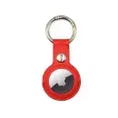 Appdroid PU Leather AirTag Keychain Holder with Snap Button – Protective Case for Apple AirTag, Keys, Bags & Pets - Red