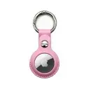 Appdroid PU Leather AirTag Keychain Holder with Snap Button – Protective Case for Apple AirTag, Keys, Bags & Pets - Pink