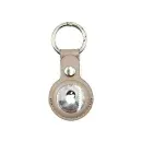 Appdroid PU Leather AirTag Keychain Holder with Snap Button – Protective Case for Apple AirTag, Keys, Bags & Pets - Beige