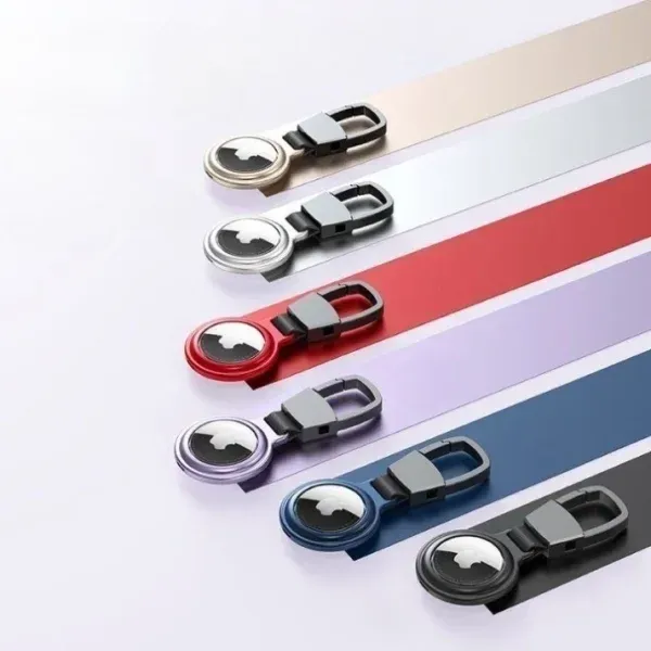 Appdroid Magnetic Metal AirTag Keychain Holder – Premium Slim Protective Case with Carabiner | For Keys, Bags, Pets