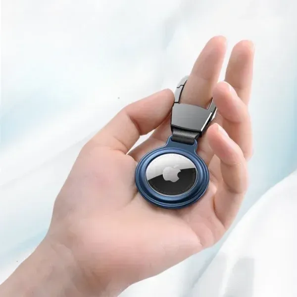 Appdroid Magnetic Metal AirTag Keychain Holder – Premium Slim Protective Case with Carabiner | For Keys, Bags, Pets