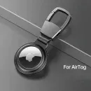 Appdroid Magnetic Metal AirTag Keychain Holder – Premium Slim Protective Case with Carabiner | For Keys, Bags, Pets - Black