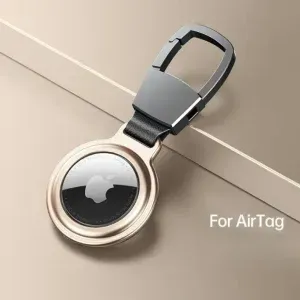 Appdroid Magnetic Metal AirTag Keychain Holder – Premium Slim Protective Case with Carabiner | For Keys, Bags, Pets