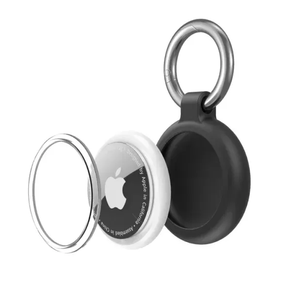 Appdroid Silicone AirTag Keychain Holder with Metal Ring – Protective Case for Apple AirTag