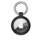 Appdroid Silicone AirTag Keychain Holder with Metal Ring – Protective Case for Apple AirTag - Black