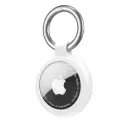 Appdroid Silicone AirTag Keychain Holder with Metal Ring – Protective Case for Apple AirTag - White