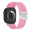 Appdroid Apple Watch Nylon Strap – Breathable Woven Band with Metal Buckle - Blossom Pink (Silver Buckle)