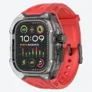 Appdroid Transparent Rugged Case Strap for Apple Watch (42mm–49mm) - Red Transparent Black