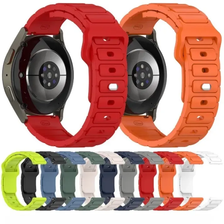 Rugged silicone sport strap for smartwatch multiple colors