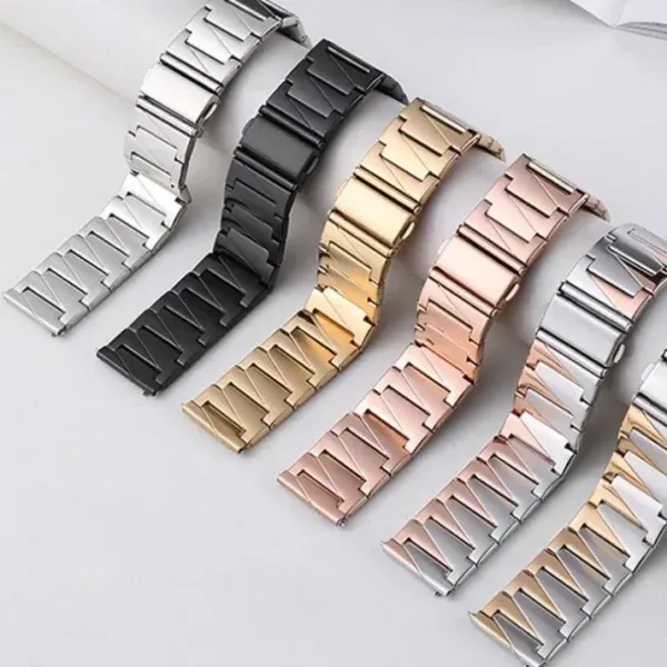 Silver black gold rose gold stainless steel watch straps