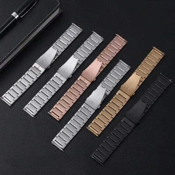 Appdroid Premium Stainless Steel Watch Strap 22mm with Butterfly Clasp – Adjustable Metal Band