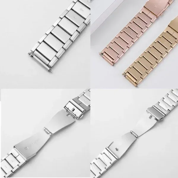 Appdroid Premium Stainless Steel Watch Strap 22mm with Butterfly Clasp – Adjustable Metal Band