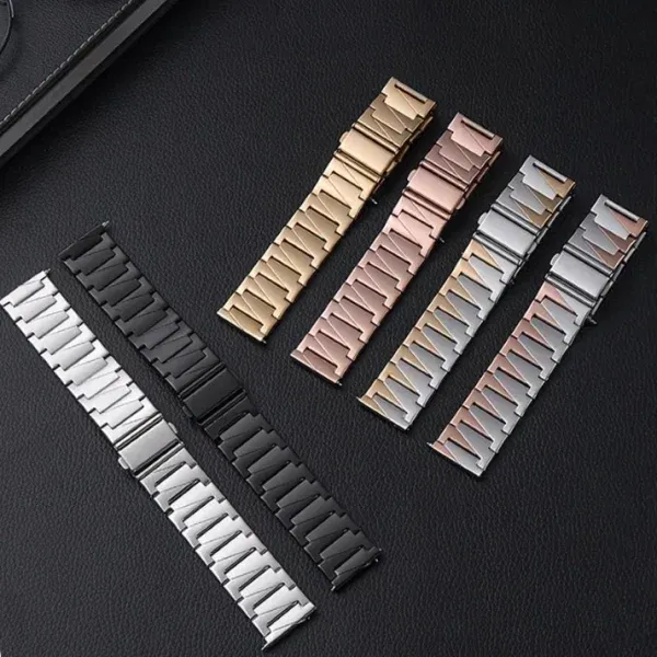 Appdroid Premium Stainless Steel Watch Strap 22mm with Butterfly Clasp – Adjustable Metal Band