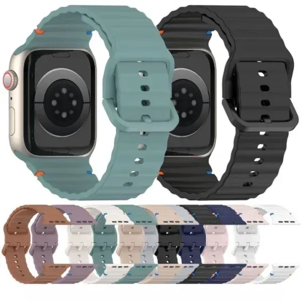 Apple Watch Silicone Sport Strap – Soft & Durable Replacement Band (20mm / 22mm / 42–49mm)
