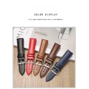 black leather finish watch strap