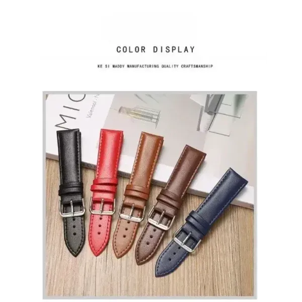 black leather finish watch strap