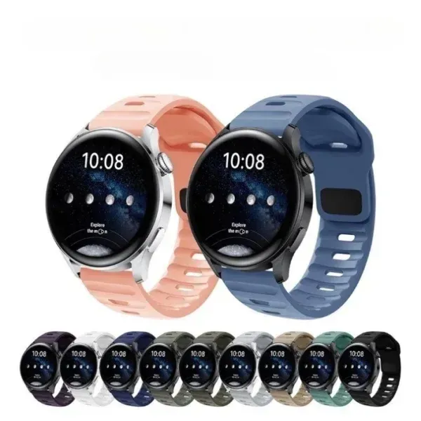 Sweat resistant silicone watch band for daily wear and fitness