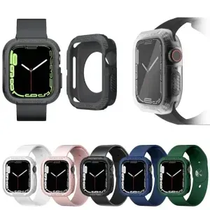 Carbon Fiber Rugged Case for Apple Watch (42/44/45/46/49mm) – Shockproof Protective Cover
