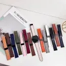 magnetic leather watch strap silicone base