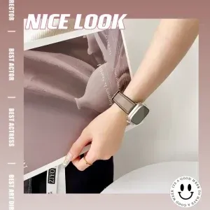 20mm Hybrid Leather Silicone Watch Strap – Breathable PU Leather Band for Smartwatches