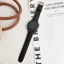 Appdroid Hybrid Leather Silicone Watch Strap 22mm – Soft Breathable Comfort Band for Smartwatch - Jet Black