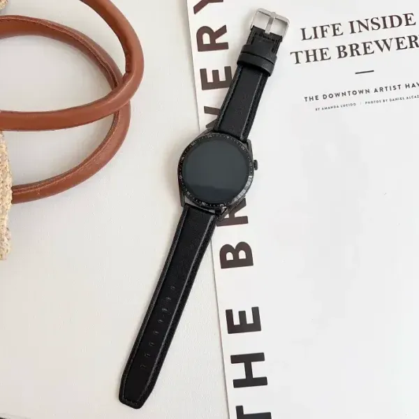 Appdroid Hybrid Leather Silicone Watch Strap 22mm – Soft Breathable Comfort Band for Smartwatch