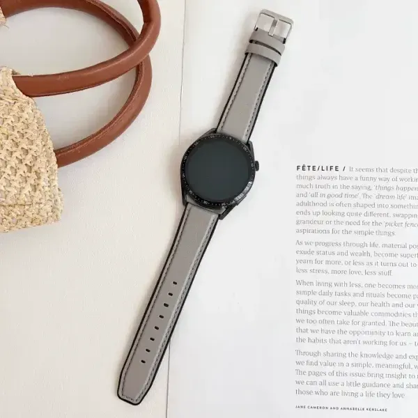 Appdroid Hybrid Leather Silicone Watch Strap 22mm – Soft Breathable Comfort Band for Smartwatch