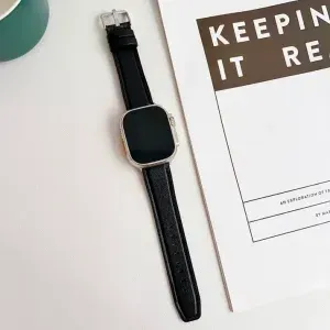 20mm Hybrid Leather Silicone Watch Strap – Breathable PU Leather Band for Smartwatches