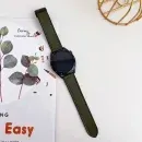 Magnetic Leather-Style Watch Strap with Silicone Base | Soft & Breathable | 20mm & 22mm | Appdroid - Olive Green