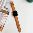 20mm Hybrid Leather Silicone Watch Strap – Breathable PU Leather Band for Smartwatches - Camel Brown
