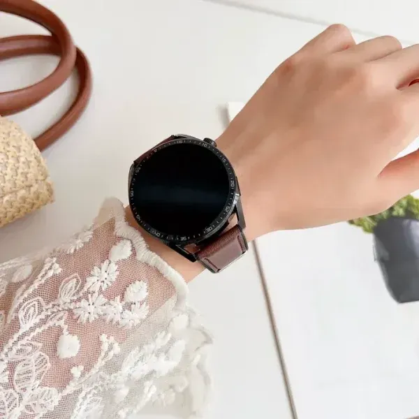 Appdroid Hybrid Leather Silicone Watch Strap 22mm – Soft Breathable Comfort Band for Smartwatch