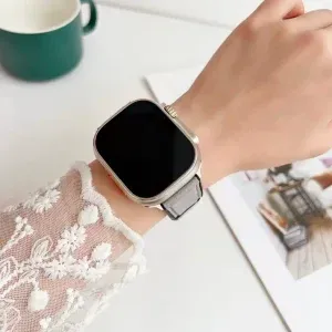 20mm Hybrid Leather Silicone Watch Strap – Breathable PU Leather Band for Smartwatches