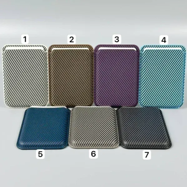 MagSafe Magnetic Card Holder Wallet for iPhone 12 Pro Max to iPhone 17 Series – Carbon Fiber PU Leather