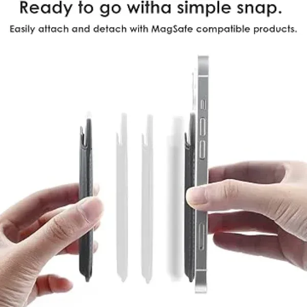 MagSafe Wallet Card Holder for iPhone – Slim PU Leather Magnetic Card Holder (iPhone 12 Pro Max to 17 Series)